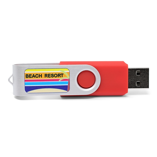 Memoria USB Twist Color rojo capacidad 16 GB, pack 100 unds.
