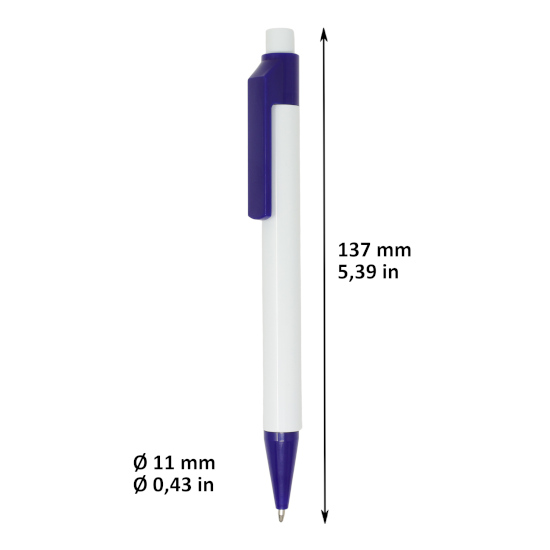 Bolígrafo Egam
Color azul y blanco