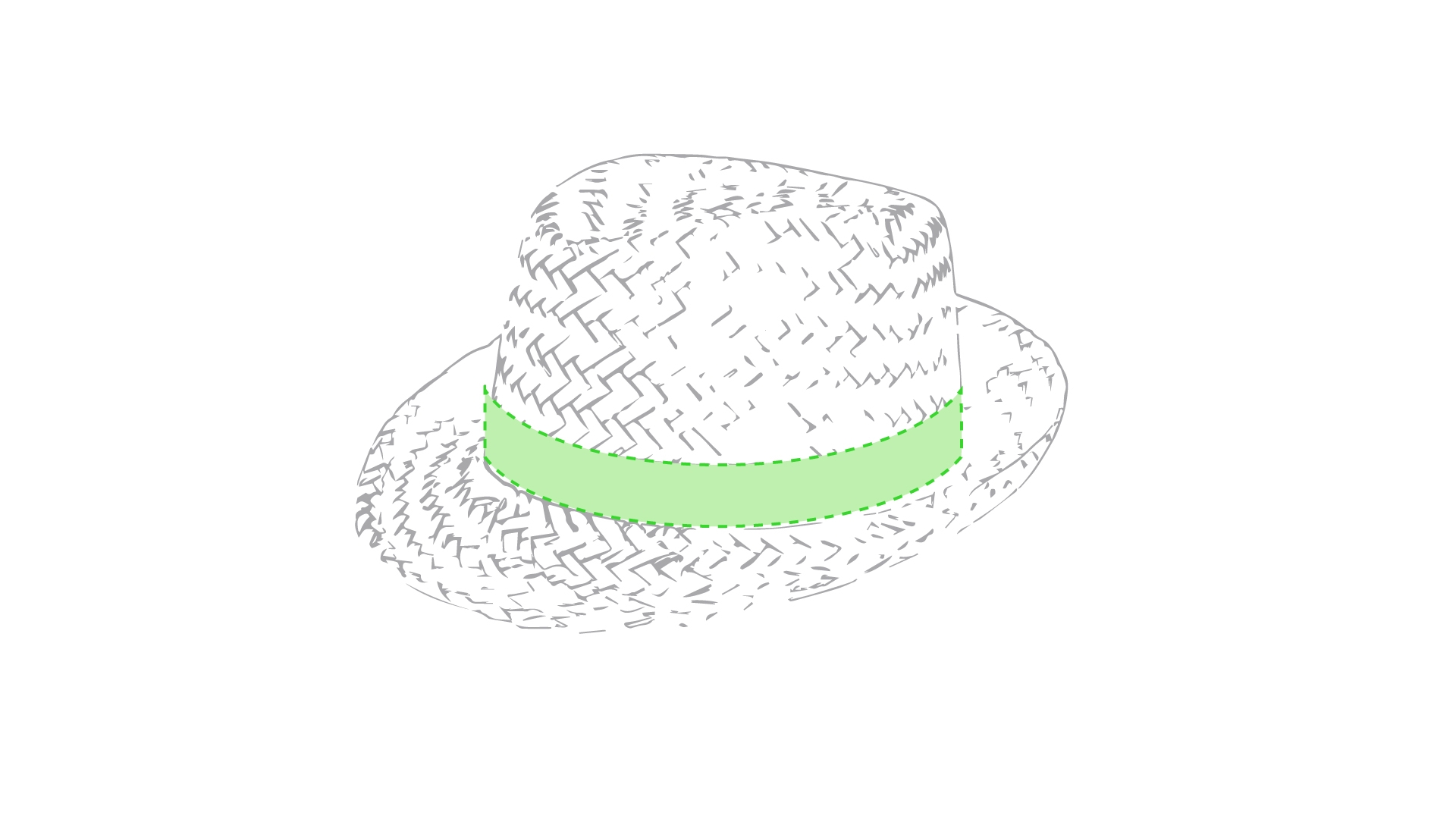 Serigrafía en cinta de sombrero non-woven (450 x 17 mm)